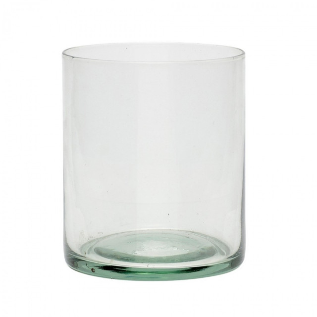 Suport lumanare verde din sticla 10 cm Flicker Hubsch
