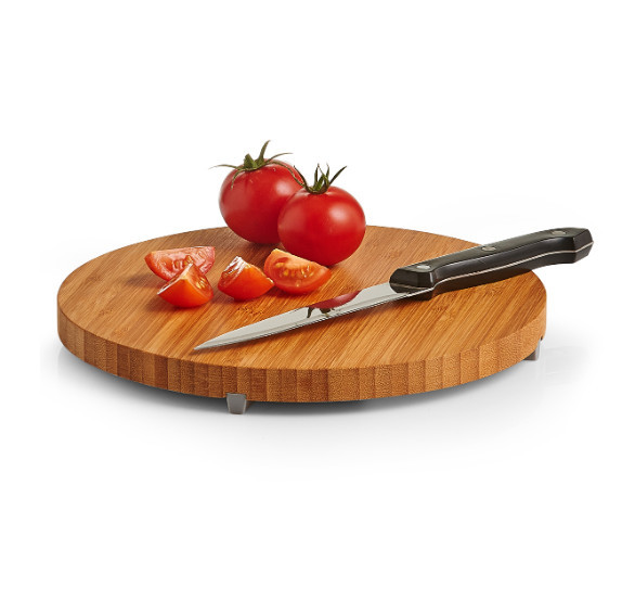 Suport maro/gri din lemn si plastic pentru vase fierbinti Trivet Round Zeller