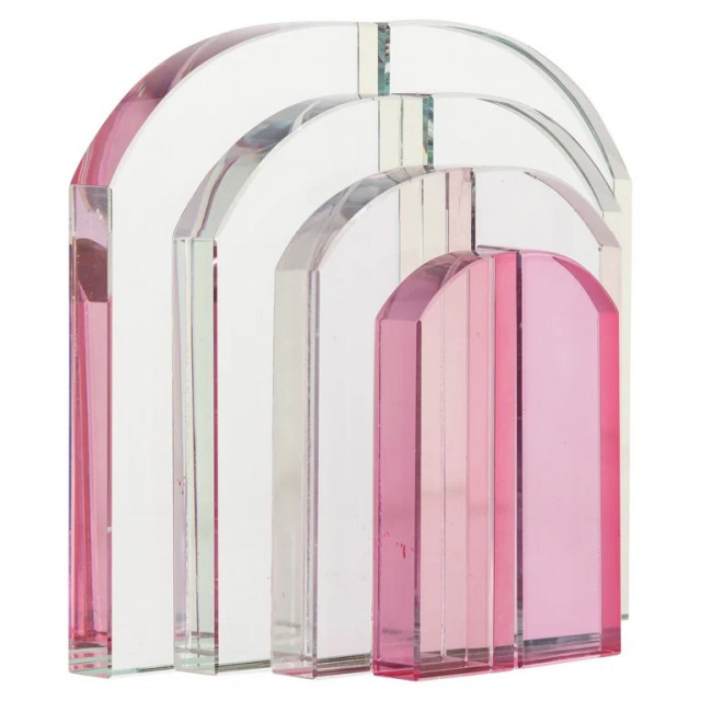 Suport pentru carti roz/tranparent din sticla Alissia Richmond Interiors