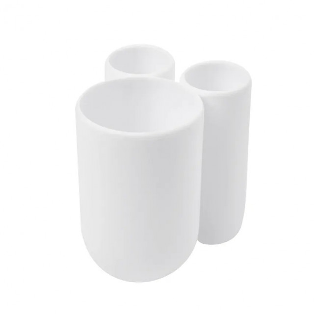 Suport pentru periute dinti alb din plastic 8x10 cm Touch Umbra