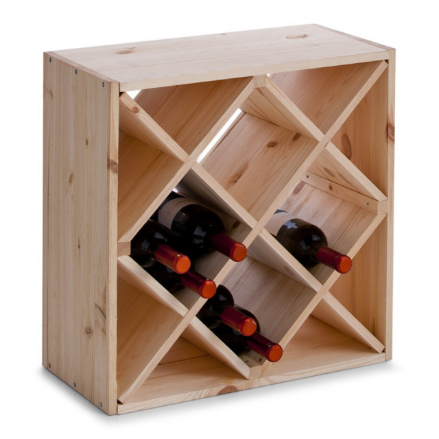 Suport pentru sticle de vin maro din lemn Wood Rack Zeller