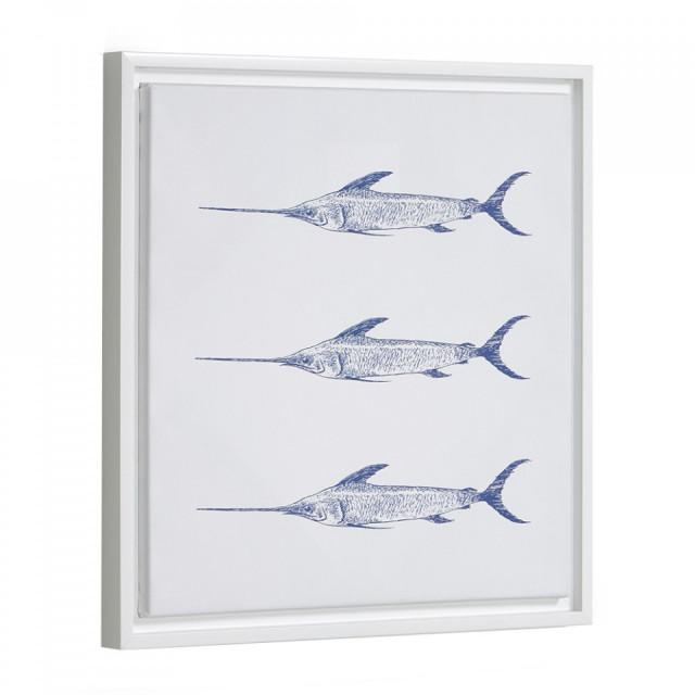 Tablou alb/albastru din canvas si MDF 30x40 cm Lavinia Kave Home