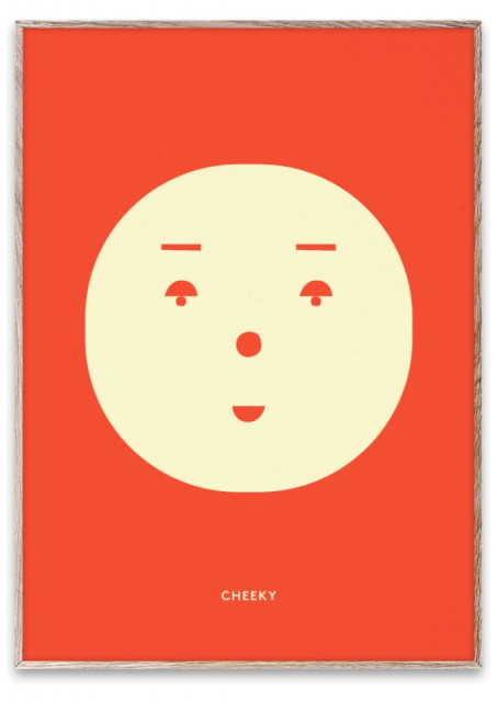 Tablou crem/portocaliu cu rama din lemn Cheeky Feeling Paper Collective
