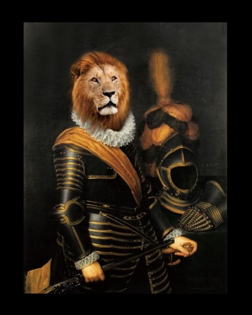 Tablou multicolor din sticla 45x50 cm Lion King Ter Halle