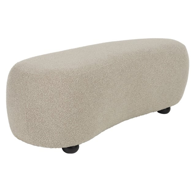 Taburet oval bej din textil 46x120 cm Noxx The Home Collection