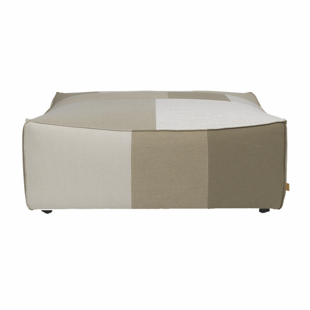 Taburet patrat modular alb antic din fibre naturale 108x108 cm Catena Ferm Living