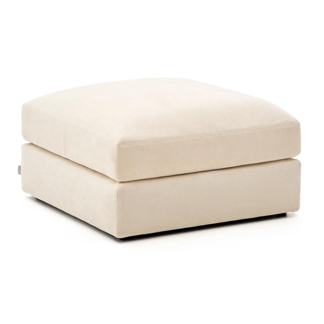 Taburet pentru picioare patrat ecru din textil 90x90 cm Alea Kave Home