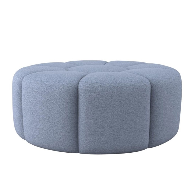 Taburet rotund albastru din textil 100 cm Zona Flexlux