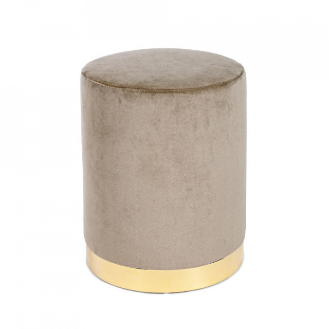 Taburet rotund maro/auriu din catifea 35 cm Lucilla Bizzotto