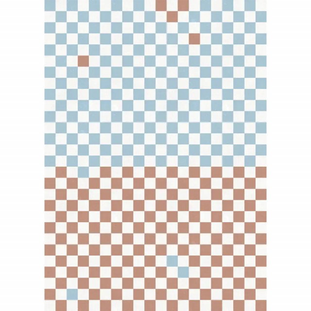 Tapet portocaliu/albastru din hartie cu fibre de nailon Pixels Rebel Walls