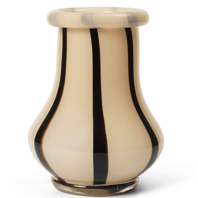 Vaza bej din sticla 19 cm Riban Ferm Living
