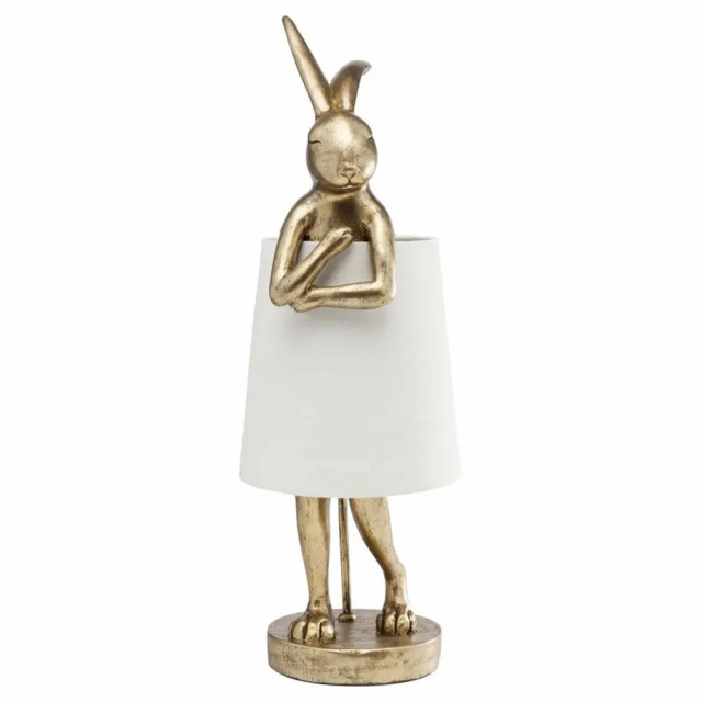 Veioza aurie/alba din polirasina si in 68 cm Rabbit Kare