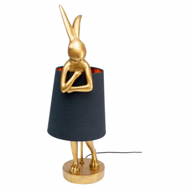 Veioza aurie/negra din fibre sintetice 68 cm Rabbit Kare