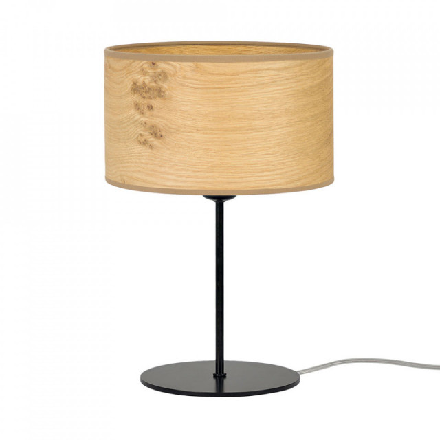 Veioza maro/neagra din otel si lemn 37 cm Ocho Rustic Sotto Luce