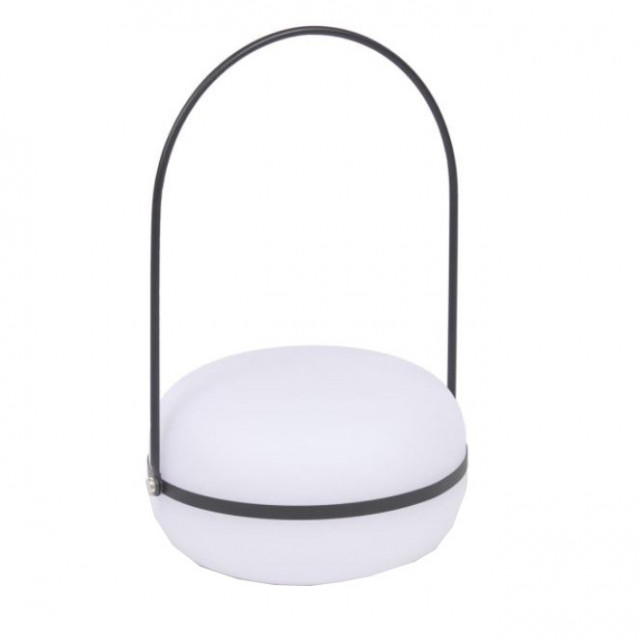 Veioza neagra/alba din polietilena si fier 28 cm Tea Kave Home