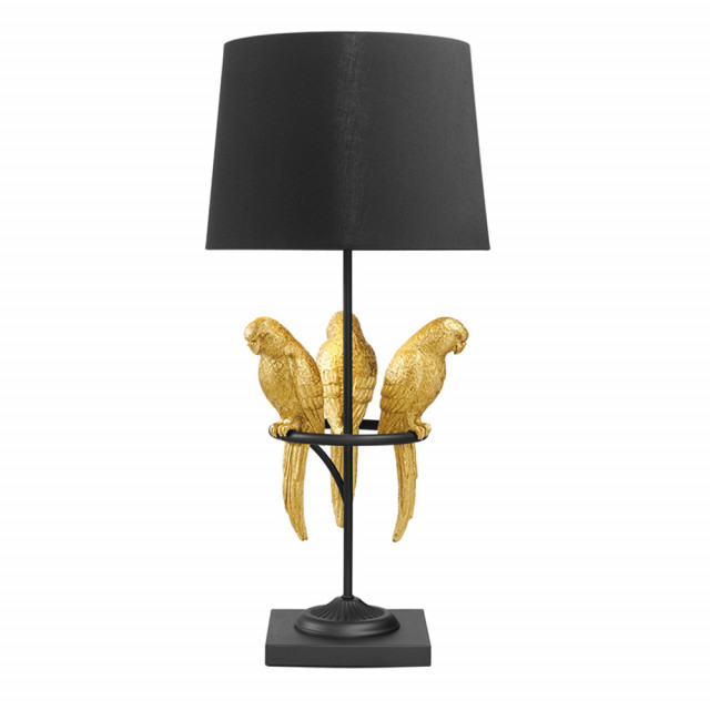 Veioza neagra/aurie din metal 75 cm Parrot The Home Collection