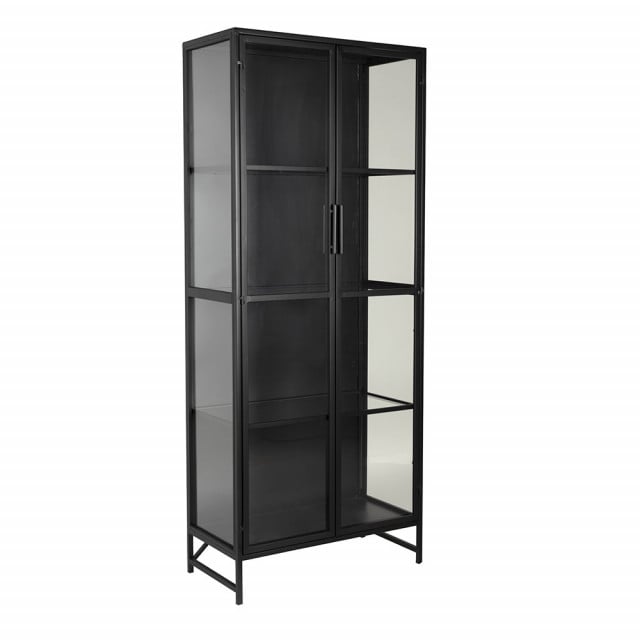 Vitrina neagra din metal 170 cm Rob The Home Collection