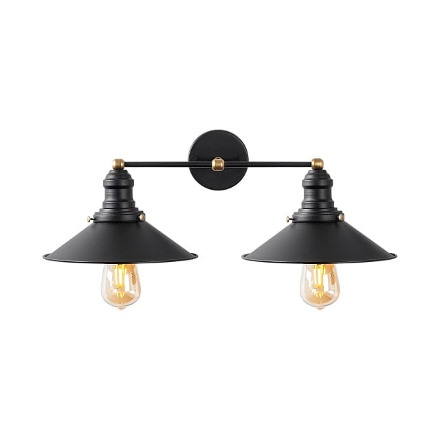 Aplica neagra/aurie din metal cu 2 becuri Conical The Home Collection