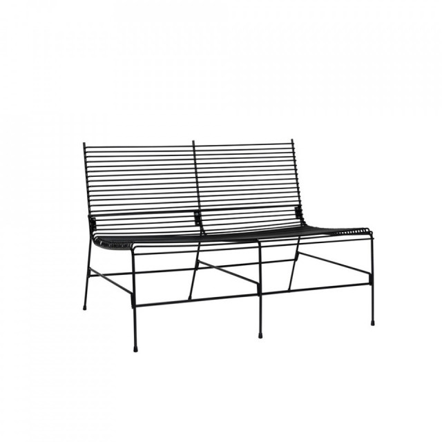 Banca exterior neagra din metal 122 cm String Hubsch