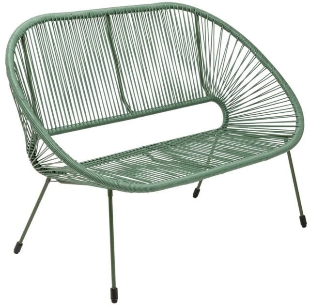 Banca exterior verde din metal 121 cm Marbled Kare