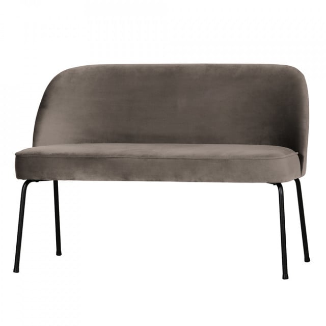 Banca gri/maro din catifea 120 cm Vogue BePureHome