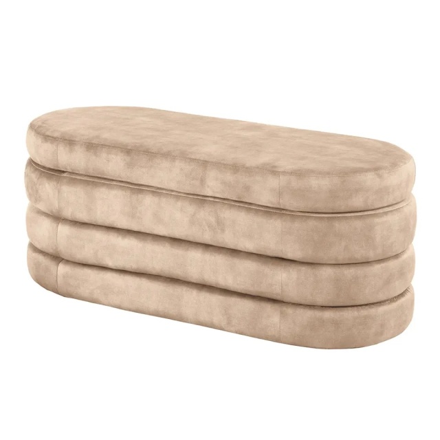 Bancheta bej sampanie din catifea 113 cm Voque The Home Collection