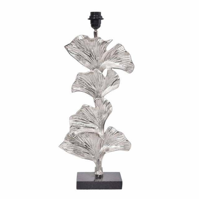 Baza pentru veioza argintie/neagra din marmura 38 cm Gingko The Home Collection