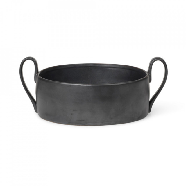 Bol decorativ negru din ceramica 25x33 cm Flow Ferm Living