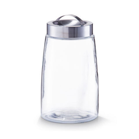 Borcan cu capac transparent/argintiu din sticla si metal 1,5 L Lia Zeller