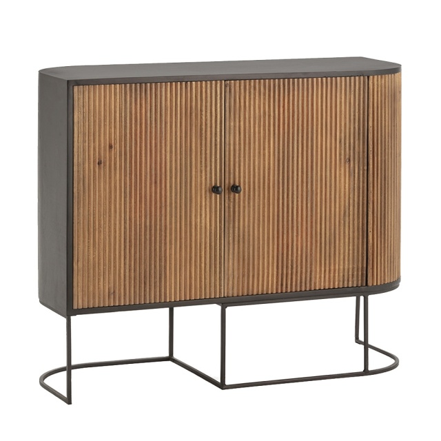 Bufet inferior maro/negru din lemn 110 cm Cube The Home Collection