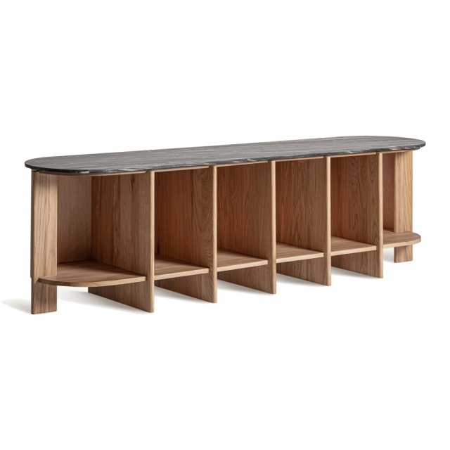 Bufet inferior negru/maro din marmura 240 cm Nara Vical Home