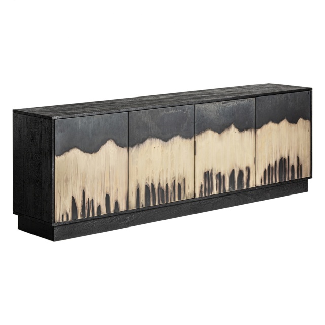 Bufet inferior negru/maro din metal 208 cm Allevard Vical Home