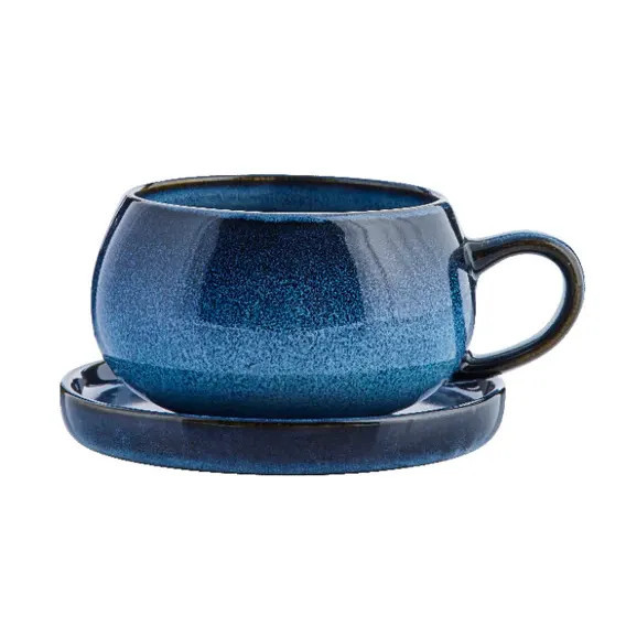 Cana cu farfurioara albastra din ceramica 400 ml Amera Lene Bjerre