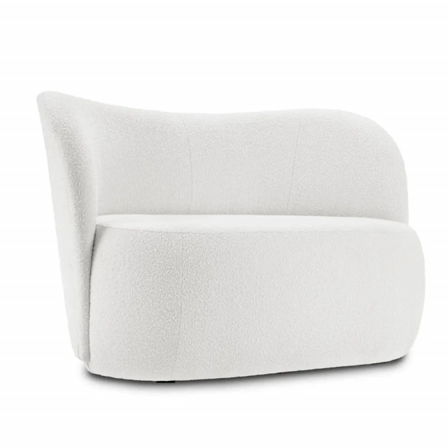 Canapea bej din textil pentru 2 persoane Saamit Boucle Besolux