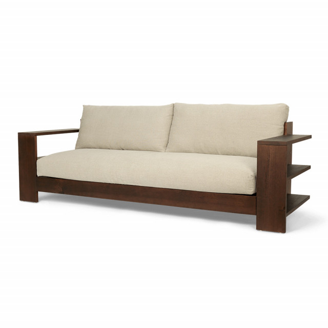 Canapea crem/maro din textil 240 cm Edre Ferm Living