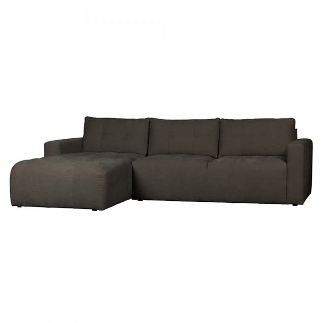 Canapea cu colt gri antracit din poliester 280 cm Bar Left Woood