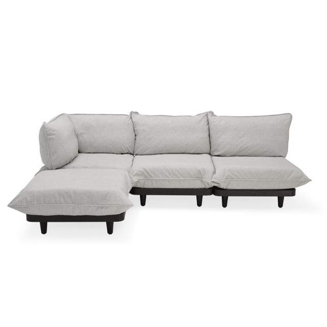 Canapea exterior cu colt gri din olefina si otel Paletti Large Left Fatboy