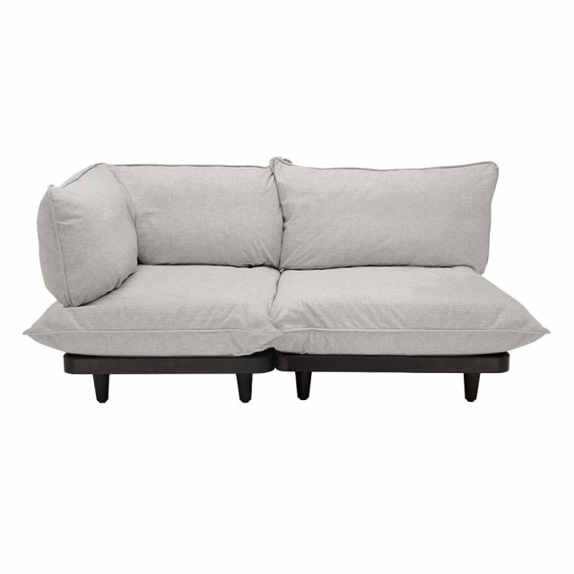 Canapea exterior modulara gri deschis din olefina si otel 190 cm Paletti Fatboy