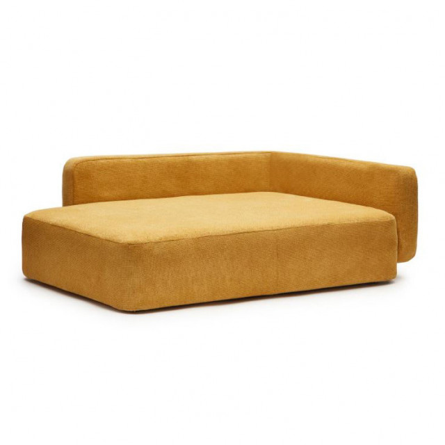 Canapea galben mustar pentru animale de companie din fibre sintetice si lemn Bowie Kave Home