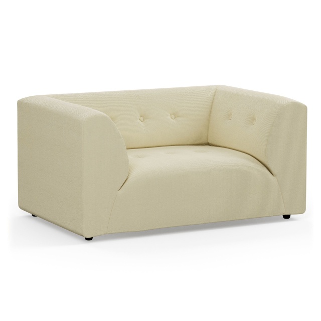 Canapea modulara galbena din textil 148 cm Vint Corduroy Loveseat HKliving