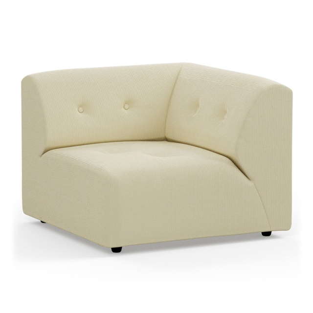 Canapea modulara galbena din textil 94 cm Vint Corduroy Right HKliving