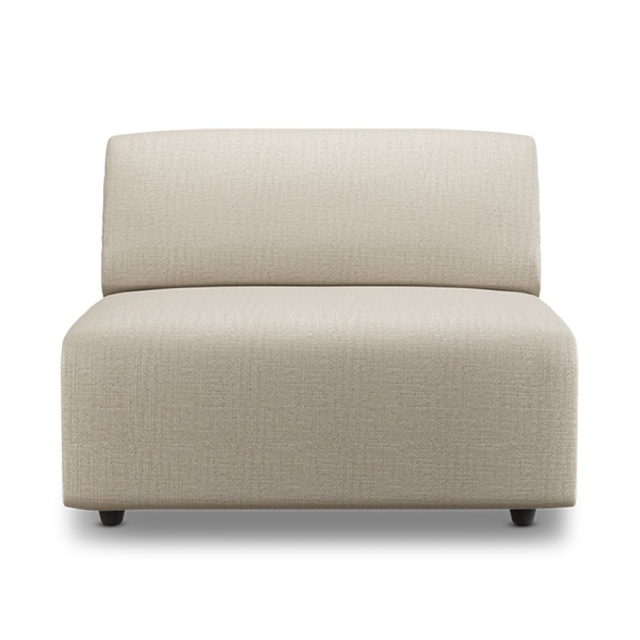 Canapea modulara ivorie din textil 94 cm Jax Middle HKliving