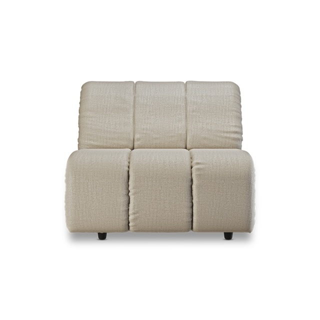 Canapea modulara ivorie din textil 98 cm Wave Pure Middle HKliving
