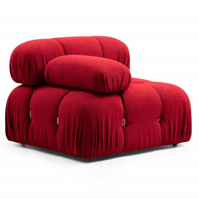 Canapea modulara rosie din textil pentru 1 persoana Bubble 1L The Home Collection