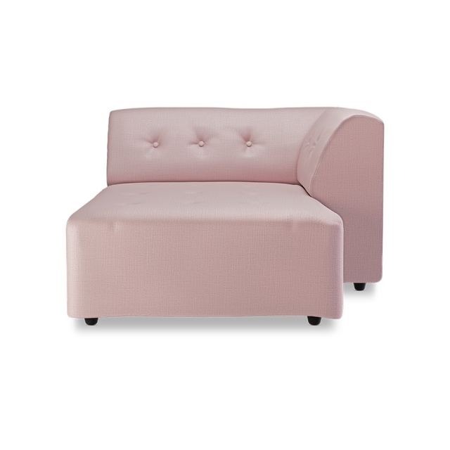 Canapea modulara roz din textil 118 cm Vint Right Divan HKliving