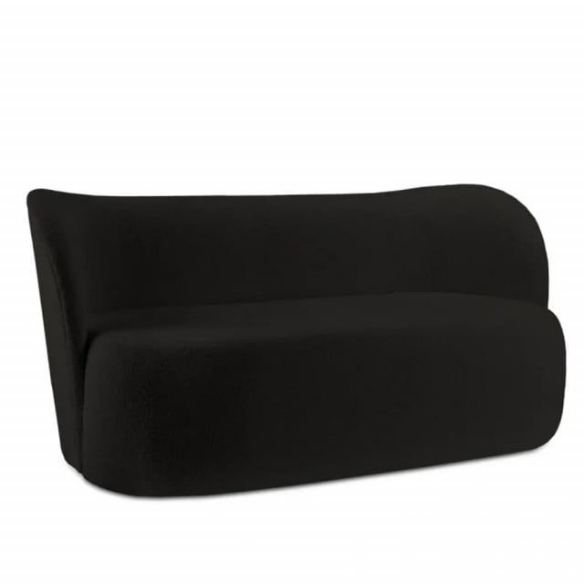 Canapea neagra din textil pentru 3 persoane Saamit Boucle Besolux