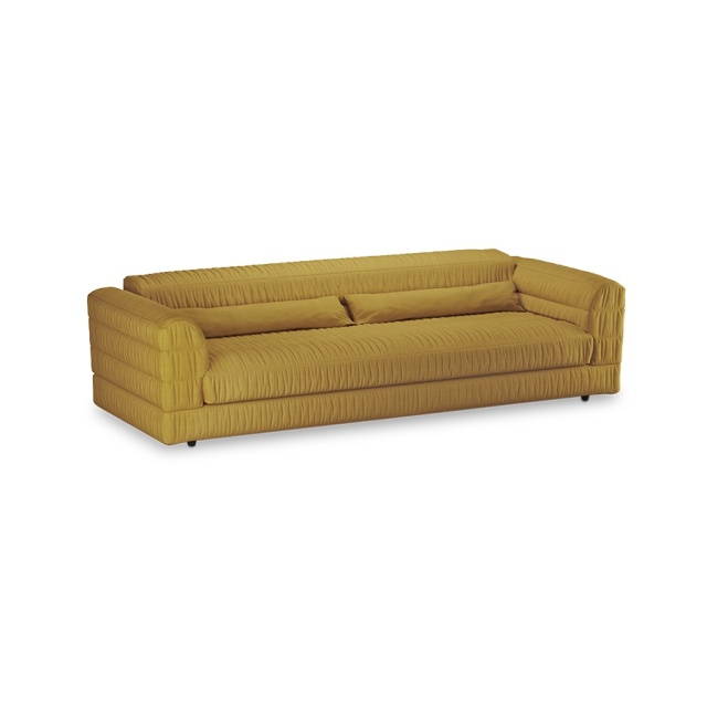 Canapea ocru din textil 274 cm Club HKliving