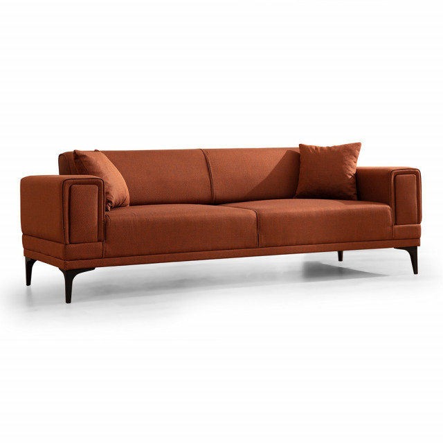 Canapea rosu inchis din textil pentru 3 persoane Horizon The Home Collection
