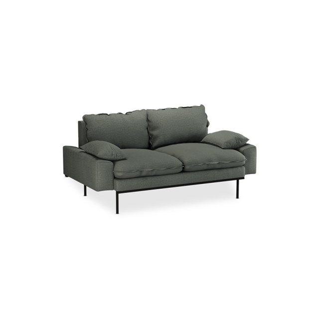 Canapea verde army din bumbac pentru 2 persoane Retro Wander HKliving