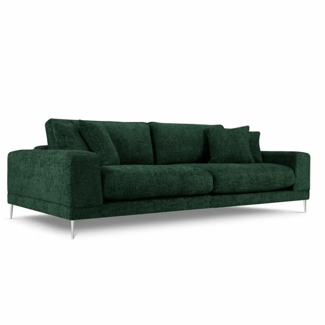 Canapea verde din textil si metal pentru 4 persoane Jog Besolux